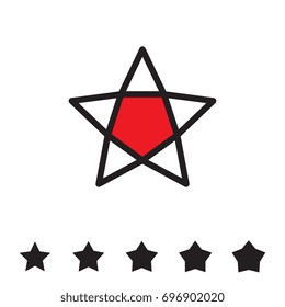 Star Icon Isolated on White Background. Favorite Vector Symbol. Flat Web Mobile Icon or Button Element Silhouette