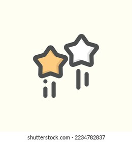  star icon, isolated space colored outline icon in light blue background, perfect for website, blog, logo, graphic design, social media, UI, mobile app