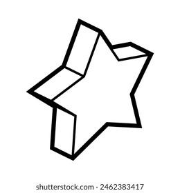 Star icon in isometry. Image for website, app, logo, UI design.
