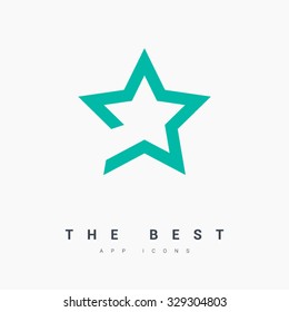 star icon. Leader, winner, boss, rank, medal, sport logo, competition, sky symbol, astrology, military, troops. Isolated minimal single flat icon in colors.