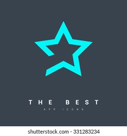 Star Icon. Leader, Winner, Boss, Rank, Medal, Sport Logo, Competition, Sky Symbol, Astrology, Military, Troops. Isolated Minimal Single Flat Icon.