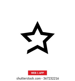 star icon. Leader, winner, boss, rank, medal, sport logo, competition, sky symbol, astrology, military, troops. Isolated minimal single flat icon in black and white colors.