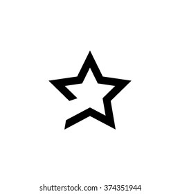 Star Icon. Leader, Winner, Boss, Rank, Medal, Sport Logo, Competition, Sky Symbol, Astrology, Military, Troops. Isolated Minimal Single Flat Icon In Black And White Colors.