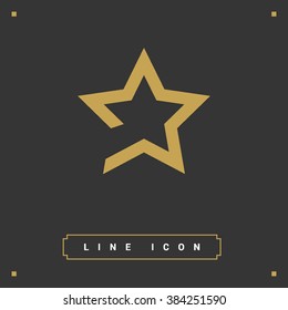 star icon. Leader, winner, boss, rank, medal, sport logo, competition, sky symbol, astrology, military, troops. Isolated minimal single flat icon in black and white colors.