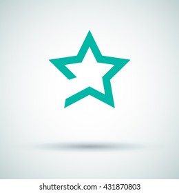 star icon. Leader, winner, boss, rank, medal, sport logo, competition, sky symbol, astrology, military, troops. Isolated minimal single flat icon in black and white colors.