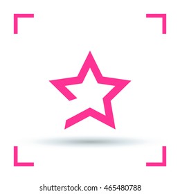 star icon. Leader, winner, boss, rank, medal, sport logo, competition, sky symbol, astrology, military, troops. Isolated minimal single flat icon in black and white colors.