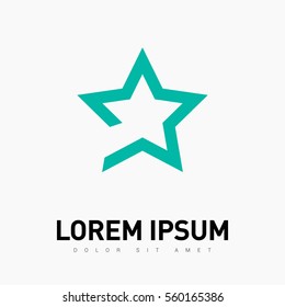 star icon. Leader, winner, boss, rank, medal, sport logo, competition, sky symbol, astrology, military, troops. Isolated minimal single flat icon in black and white colors.