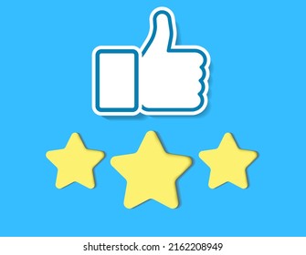 Star icon and like. A symbol of positive and satisfaction, quality and feedback. Rating symbol in business and ranking illustration. Isolated design. Vector.