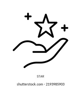 star icon. Line Art Style Design Isolated On White Background