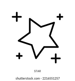 star icon. Line Art Style Design Isolated On White Background