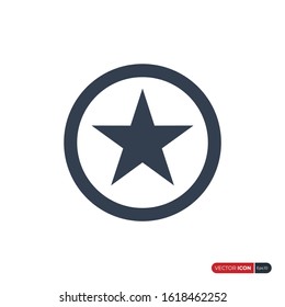 Star Icon with Line Circle isolated on white background. Flat Vector Icon Design Template Element