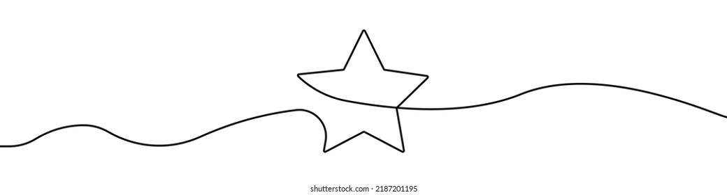 Star icon line continuous drawing vector. One line star icon vector background. Star icon. Continuous outline of a star icon. - Shutterstock ID 2187201195