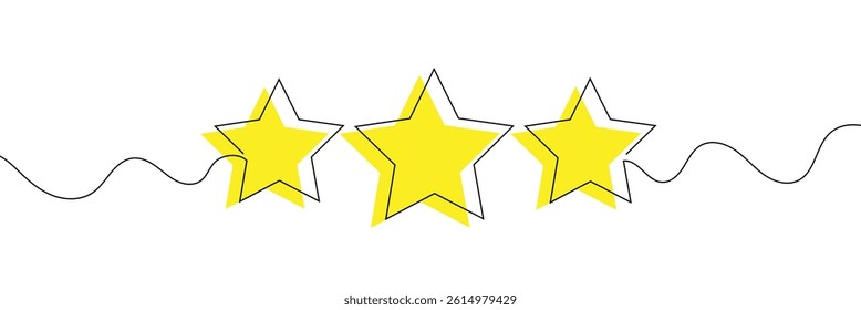 Star icon line continuous drawing vector. One line star icon vector background. Star icon. Continuous outline of a star icon 
