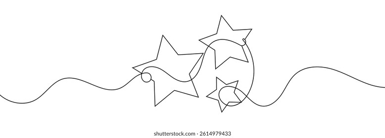 Star icon line continuous drawing vector. One line star icon vector background. Star icon. Continuous outline of a star icon 