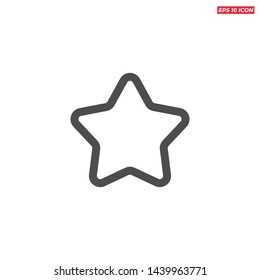 star icon line outline black and white vector design