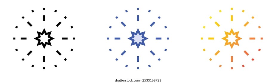 star icon. Linear, Blue Fill and Gradient Style Design Isolated On White Background