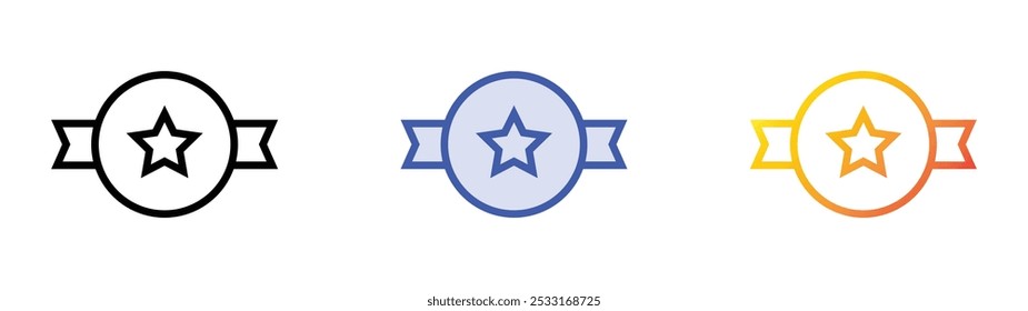star icon. Linear, Blue Fill and Gradient Style Design Isolated On White Background