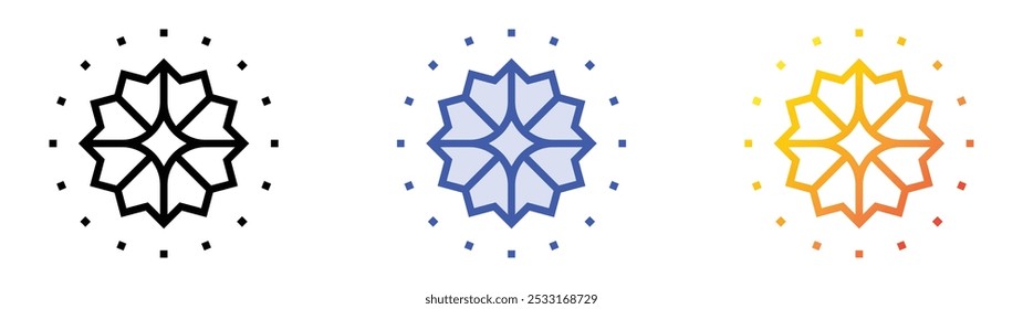 star icon. Linear, Blue Fill and Gradient Style Design Isolated On White Background