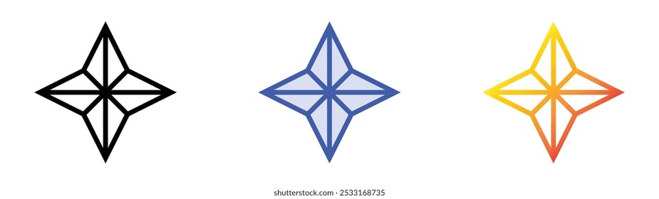 star icon. Linear, Blue Fill and Gradient Style Design Isolated On White Background