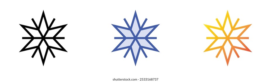 star icon. Linear, Blue Fill and Gradient Style Design Isolated On White Background
