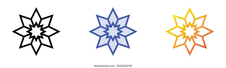 star icon. Linear, Blue Fill and Gradient Style Design Isolated On White Background