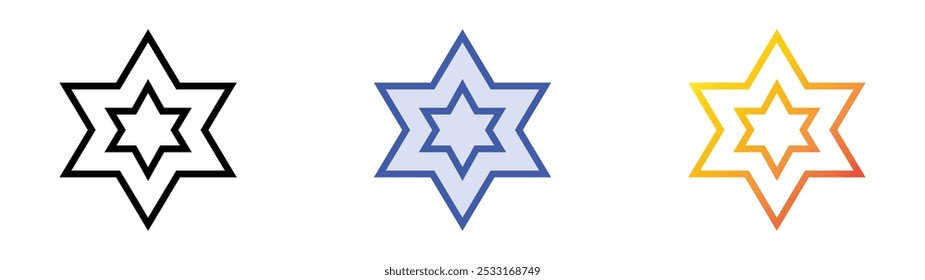 star icon. Linear, Blue Fill and Gradient Style Design Isolated On White Background