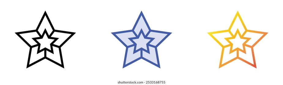star icon. Linear, Blue Fill and Gradient Style Design Isolated On White Background