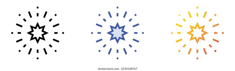 star icon. Linear, Blue Fill and Gradient Style Design Isolated On White Background