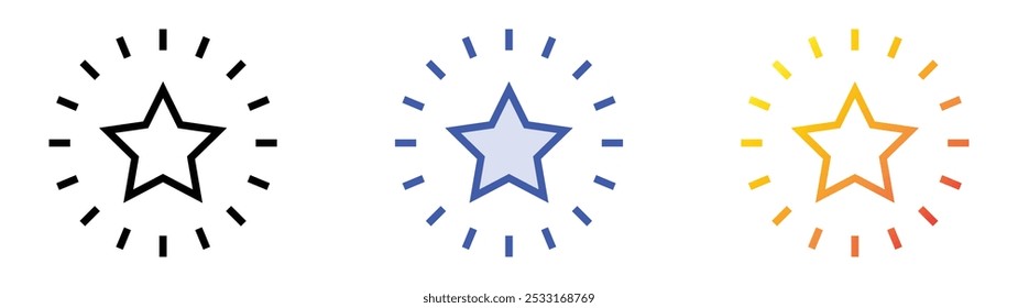 star icon. Linear, Blue Fill and Gradient Style Design Isolated On White Background