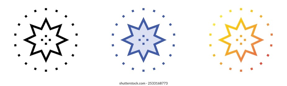 star icon. Linear, Blue Fill and Gradient Style Design Isolated On White Background