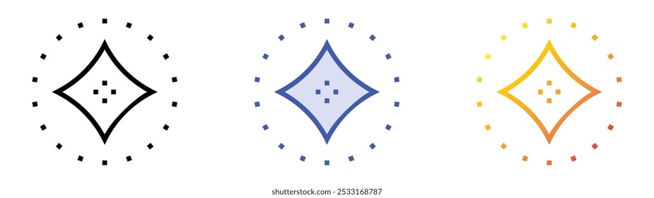 star icon. Linear, Blue Fill and Gradient Style Design Isolated On White Background