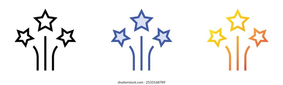 star icon. Linear, Blue Fill and Gradient Style Design Isolated On White Background