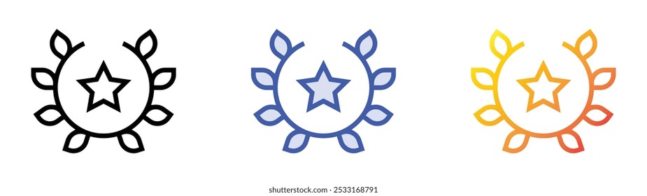 star icon. Linear, Blue Fill and Gradient Style Design Isolated On White Background