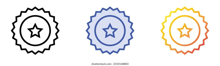star icon. Linear, Blue Fill and Gradient Style Design Isolated On White Background