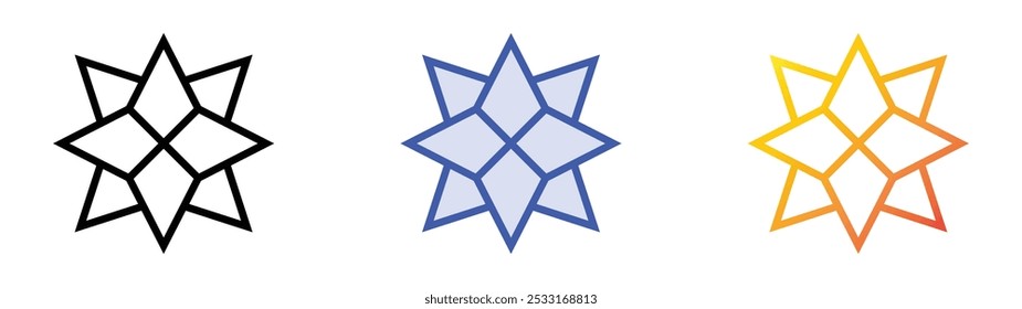 star icon. Linear, Blue Fill and Gradient Style Design Isolated On White Background