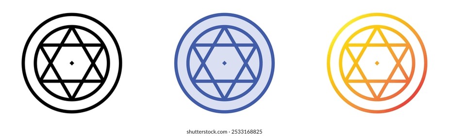 star icon. Linear, Blue Fill and Gradient Style Design Isolated On White Background