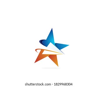 Star up icon logo design template