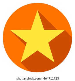 Star icon or logo flat design illustration with shadow