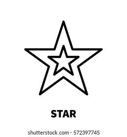 Star icon or logo in modern line style. High quality black outline pictogram for web site design and mobile apps. Vector illustration on a white background.