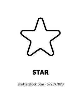 Star icon or logo in modern line style. High quality black outline pictogram for web site design and mobile apps. Vector illustration on a white background.