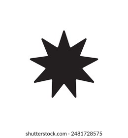 Icono de estrella, logo. Ilustración vectorial aislada sobre fondo blanco.Sparkle Star icono negro. Ilustración vectorial.