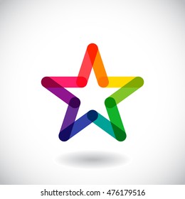 Ícone de estrela e logotipo. Ilustração vetorial