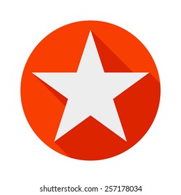 star icon long shadow flat design vector illustration.