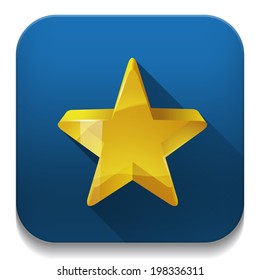 star icon With long shadow over app button