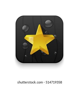 star icon With long shadow over app button