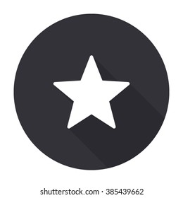 star icon with long shadow - vector round button