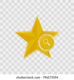 Star icon, magnifier icon sign vector symbol