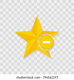 Star icon, minus icon sign vector symbol
