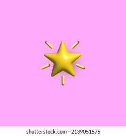 Star icon in modern 3D style vector