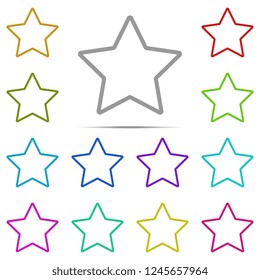 star icon in multi color. Simple outline vector of web, minimalistic set for UI and UX, website or mobile application